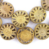 Circular Sun Brass Filigree Beads (10x22mm)