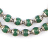 Jade Nepali Silver Capped Beads