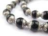 Black Onyx Nepali Silver Capped Beads - The Bead Chest