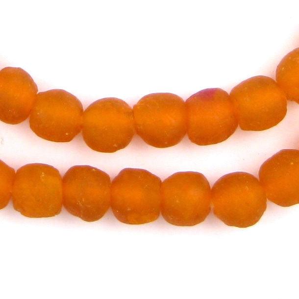 Papaya Orange Recycled Glass Beads (11mm) - The Bead Chest