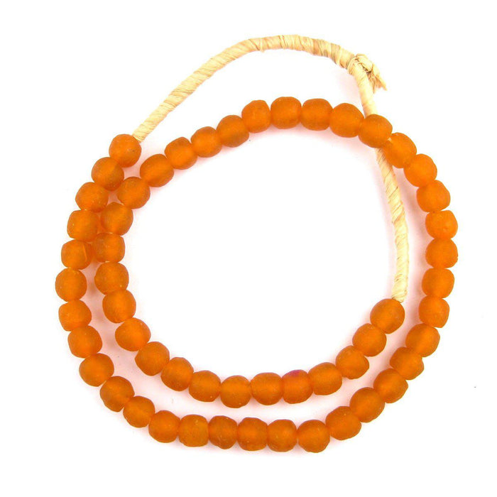 Papaya Orange Recycled Glass Beads (11mm) - The Bead Chest