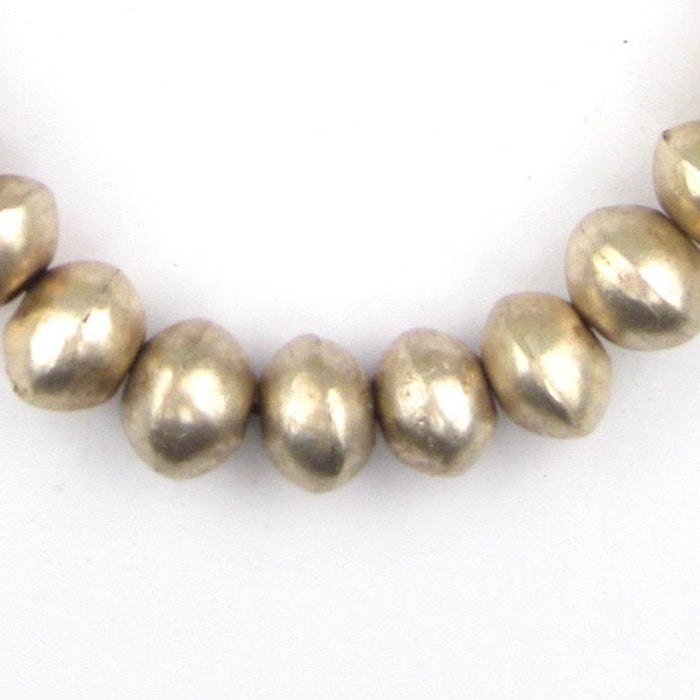 Ethiopian White Metal Bicone Beads (9x13mm) — The Bead Chest
