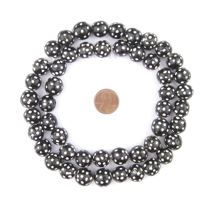 Terracotta Black & White Eye Beads - The Bead Chest
