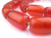 Cylindrical Mid-Red Amber Resin Beads (22x15mm) - The Bead Chest