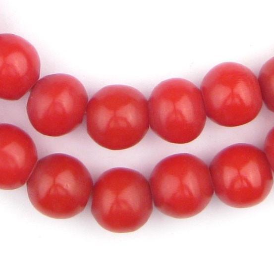 Red Round Amber Resin Beads (15mm) - The Bead Chest