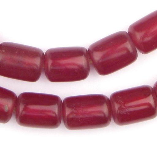 Cylindrical Cherry Amber Resin Beads (20x15mm) - The Bead Chest