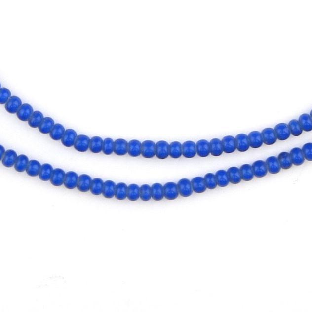 Navy Blue White Heart Beads (3mm) - The Bead Chest