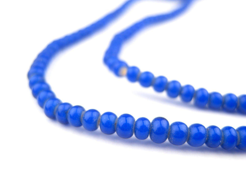 Navy Blue White Heart Beads (3mm) - The Bead Chest
