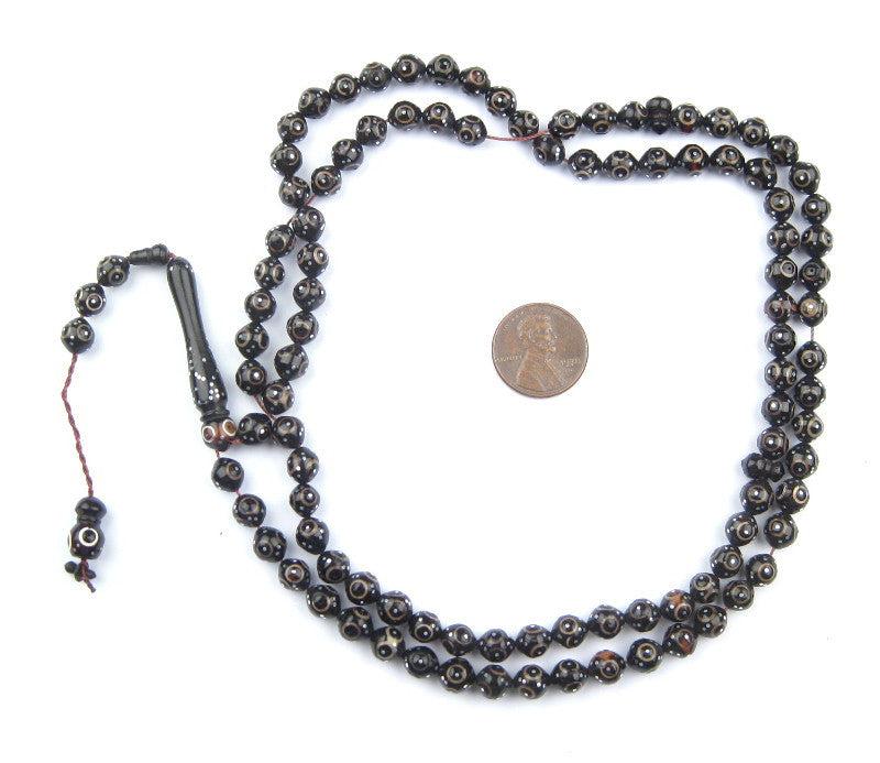 Dark Eye Inlaid Arabian Prayer Beads (6mm) - The Bead Chest