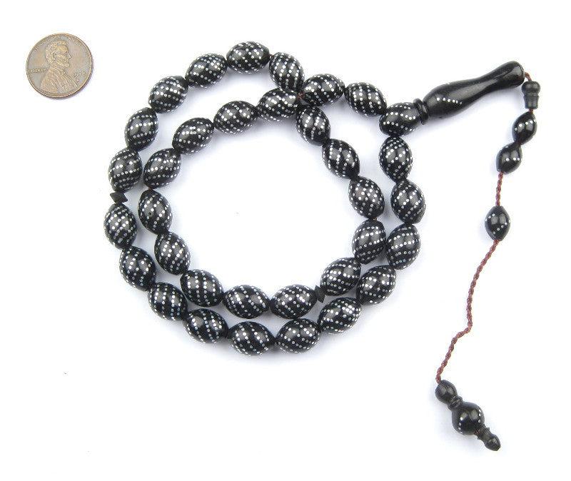 Stripe Inlaid Arabian Prayer Beads - The Bead Chest