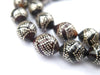 Premium Silver Inlaid Black Coral Arabian Prayer Beads - The Bead Chest