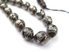 Premium Silver Inlaid Black Coral Arabian Prayer Beads - The Bead Chest
