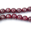 Round Cherry Inlaid Wood Arabian Prayer Beads (8mm)