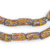 Orange Burst Elbow Krobo Beads