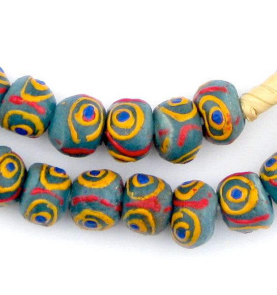 Turquoise Eye Krobo Beads - The Bead Chest