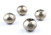 Round Striped Ethiopian Hollow Silver Beads (Set of 4)
