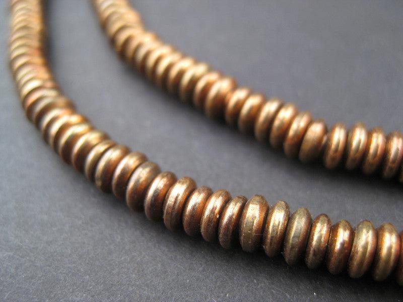 Smooth Antiqued Copper Heishi Beads (5mm) - The Bead Chest