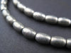 Smooth Oval Dark Silver Spacer Beads (7x5mm)