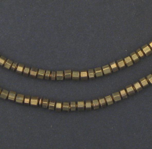 Faceted Brass Prism Beads (2x4mm) - The Bead Chest
