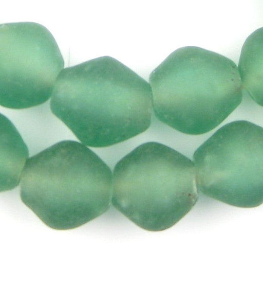 Aqua Recycled Glass Beads (25mm) - The Bead Chest