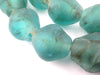 Aqua Black Swirl Recycled Glass Beads (25mm) - The Bead Chest