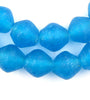 Jumbo Sapphire Bicone Recycled Glass Beads (25mm)