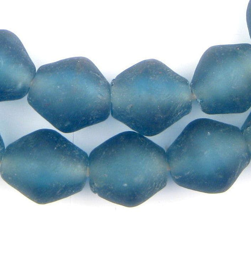 Light Blue Recycled Glass Beads (25mm) - The Bead Chest