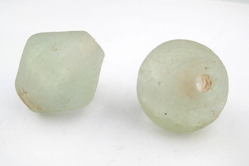 Clear Jumbo 30mm Recycled Glass Beads (Set of 2) - The Bead Chest