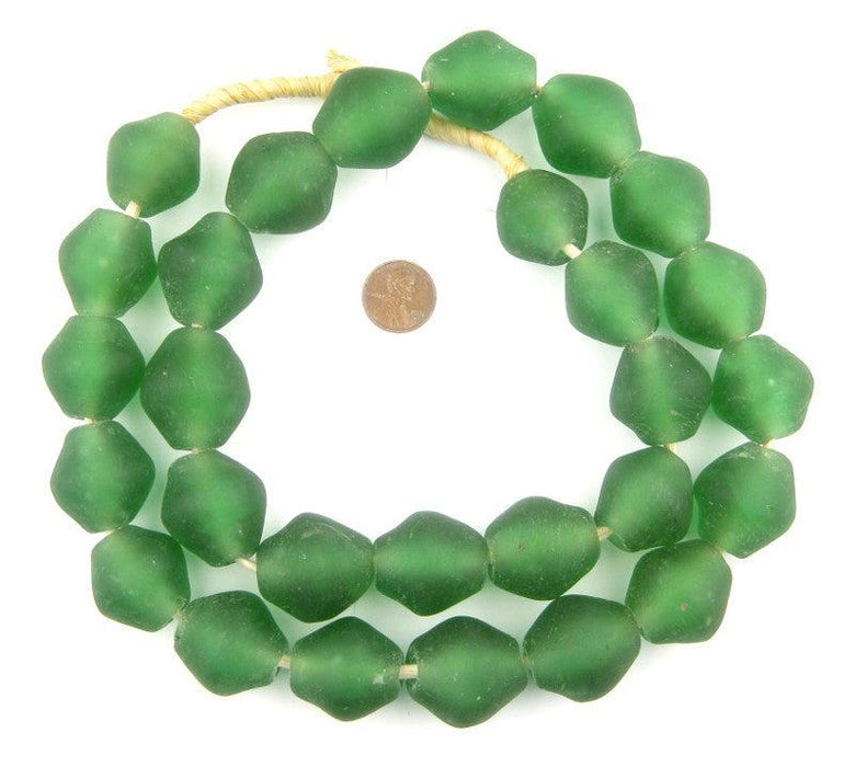 Light Green Recycled Glass Beads (25mm) - The Bead Chest