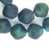 Aqua Swirl Recycled Glass Beads (34mm)