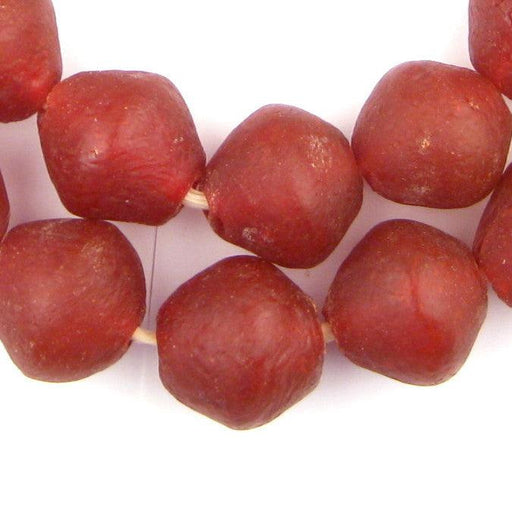Red Recycled Glass Beads (34mm) - The Bead Chest