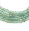 Aqua Black Swirl Recycled Glass Beads (7mm)