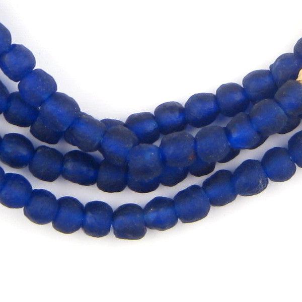 Cobalt Blue Recycled Glass Beads (7mm) - The Bead Chest
