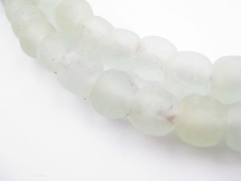 Clear Aqua Recycled Glass Beads (9mm) - The Bead Chest