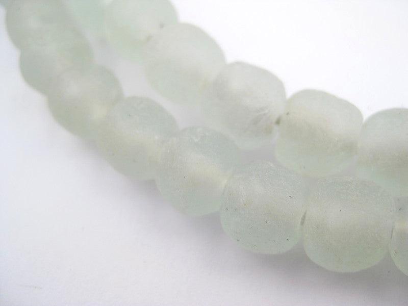 Clear Aqua Recycled Glass Beads (11mm) - The Bead Chest