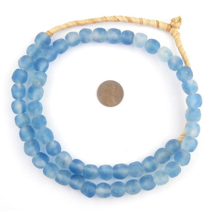 Blue Swirl Recycled Glass Beads (11mm) - The Bead Chest