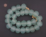 Super Jumbo Clear Aqua Recycled Glass Beads (35mm) - The Bead Chest