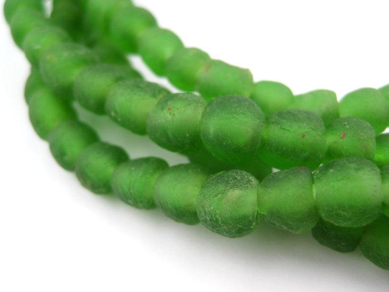 Green Recycled Glass Beads (7mm) - The Bead Chest