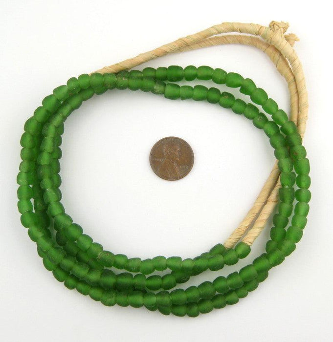 Green Recycled Glass Beads (7mm) - The Bead Chest