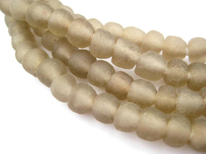 Groundhog Grey Recycled Glass Beads (7mm) - The Bead Chest