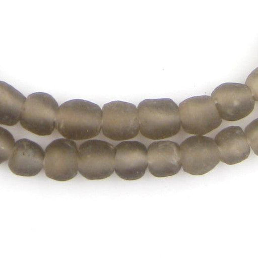 Groundhog Grey Recycled Glass Beads (9mm) - The Bead Chest
