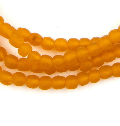 Mango Orange Recycled Glass Beads (7mm) - The Bead Chest
