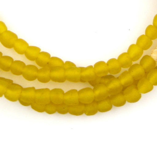 Sunflower Yellow Recycled Glass Beads (7mm) - The Bead Chest