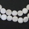 Flat Circle White Shell Beads (4x11mm)