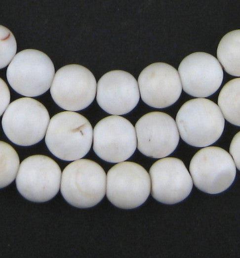 White Spherical Shell Beads - Long Strand (8mm) - The Bead Chest