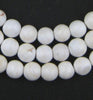 White Spherical Shell Beads - Long Strand (8mm)