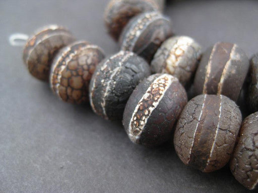 Antiqued Tibetan Agate Rondelle Beads (10x14mm)