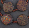 Round-shaped Tibetan Agate Medallion Beads (5x25mm)