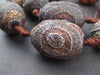 Dark Antiqued Tibetan Agate Oval Beads (27x18mm)