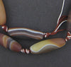 Elongated Natural Agate Stone Beads (30x10mm)